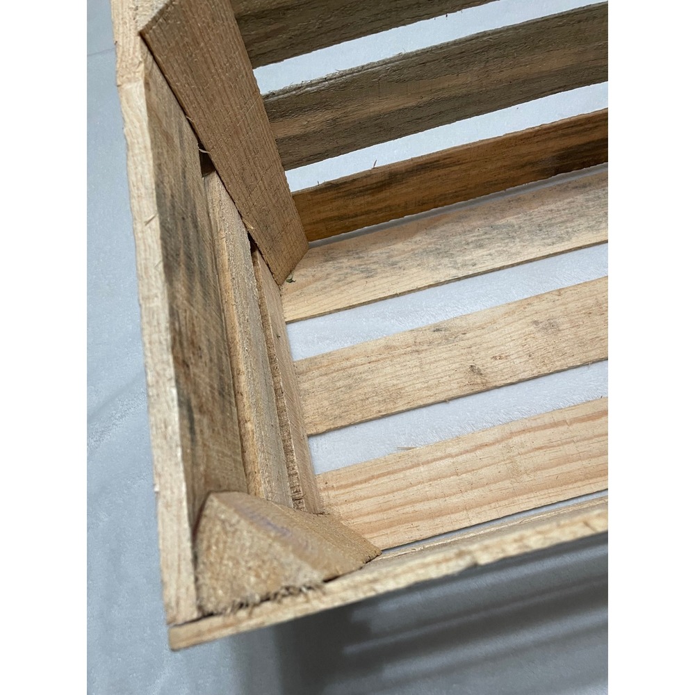 Rustic Wooden Crate Farmhouse Storage Display Box Craft Decor - Picture 7 of 11